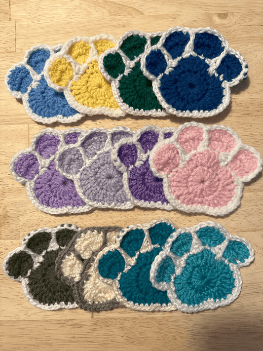 Crocheted Pet Paw Coaster